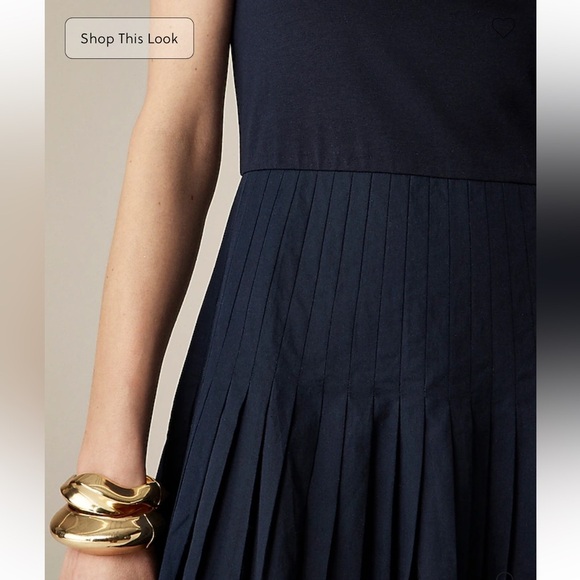 J Crew pintuck mixy dress in Navy - Picture 2 of 9